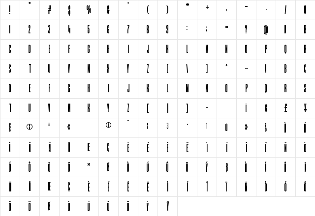 Worksy Regular Character Map