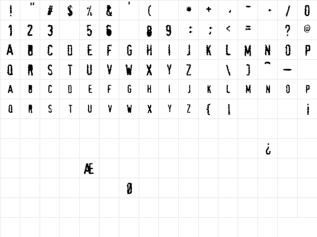 Wraith Lite Regular Character Map