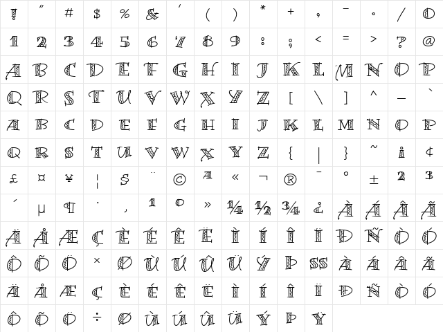 Bermuda LP Regular Character Map