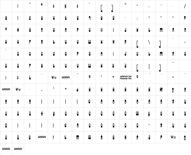 Wunderland Regular Character Map Wunderland Regular Character Map