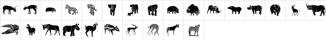 WWSafari Regular Character Map WWSafari Regular Character Map
