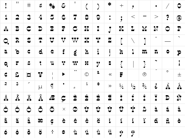 WyomingSpaghetti Bold Character Map WyomingSpaghetti Bold Character Map
