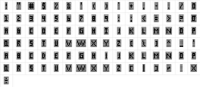 X-Grid Regular Character Map