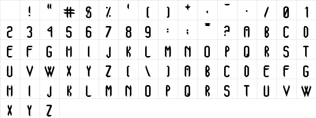 Xanadu Regular Character Map