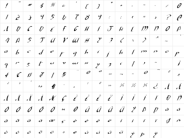 Xaphan Expanded Italic Expanded Italic Character Map Xaphan Expanded Italic Expanded Italic Character Map