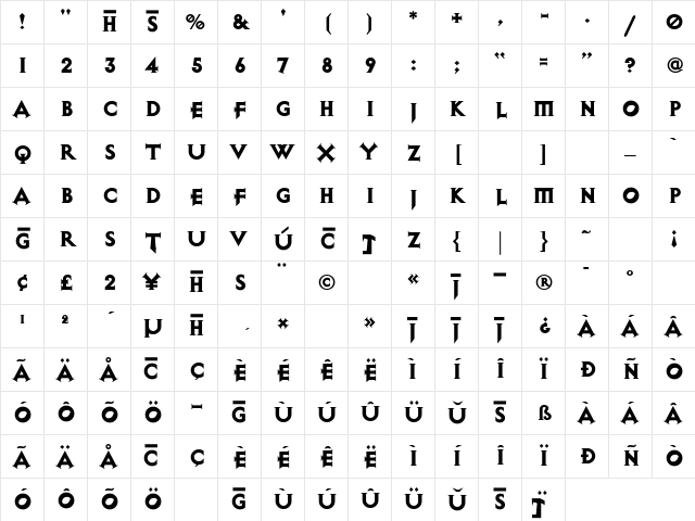 Xdajfl Heavy Character Map