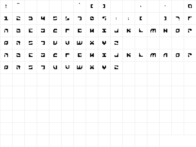 Xenophobia2 Regular Character Map