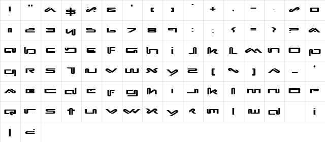 Xephyr Expanded Expanded Character Map