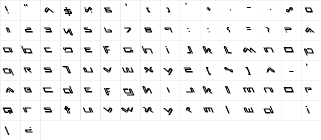 Xephyr Leftalic Leftalic Character Map
