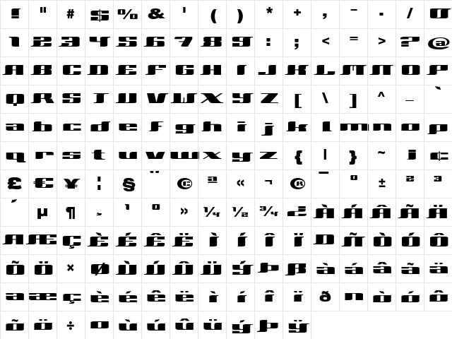 Xeranthemum Regular Character Map