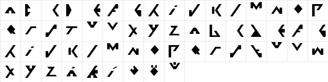 Xfus Regular Character Map