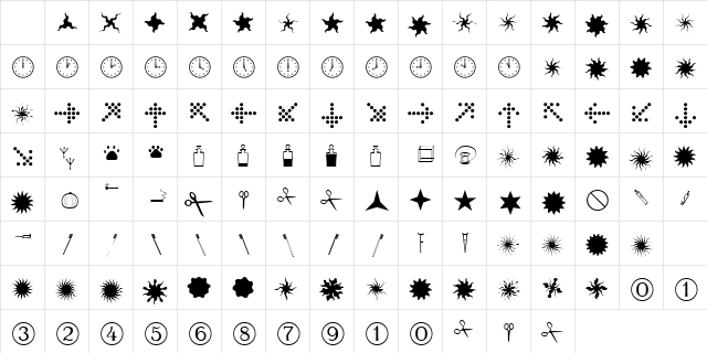 XIngDingLeftover Regular Character Map