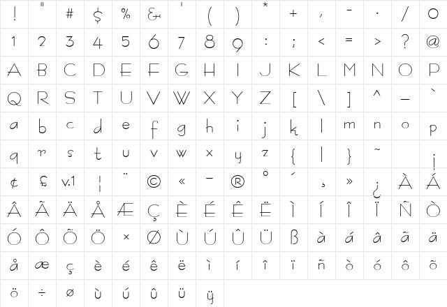 BernhardFashionHmk Regular Character Map