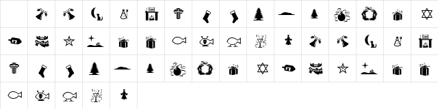 Xmas 97 Regular Character Map Xmas 97 Regular Character Map