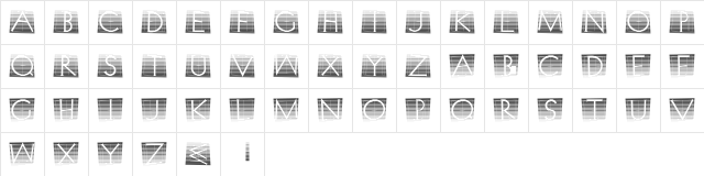 XperimentypoStripes Regular Character Map XperimentypoStripes Regular Character Map