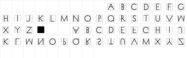 XperimentypoThree Squares Character Map