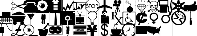 Business/-Ind.Dingbats Normal Character Map