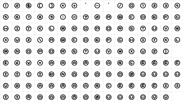K "Pill Regular Character Map