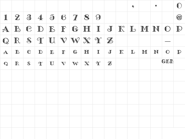 Gallery Regular Character Map