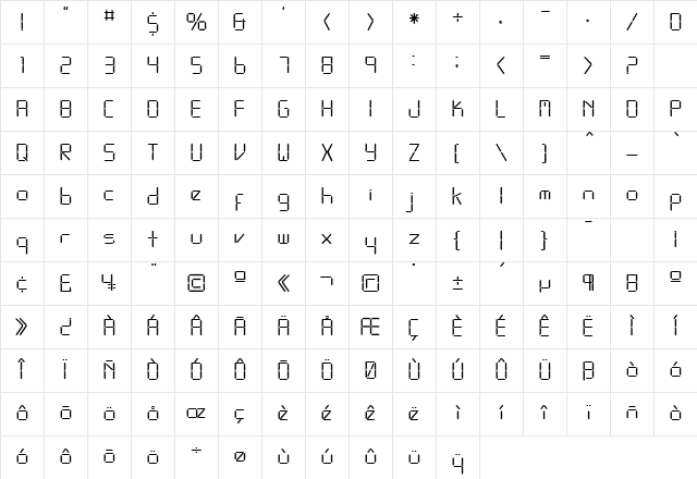 L Regular Character Map