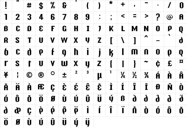 Y2K Analog Legacy Regular Character Map