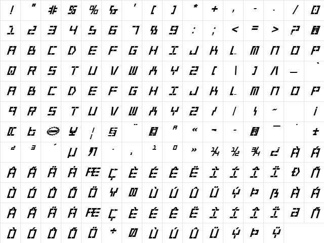 Year 2000 Bold Italic Bold Italic Character Map