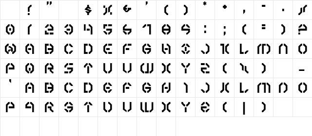 Year 3000 Regular Character Map