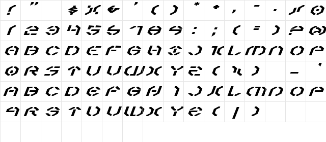 Year 3000 Expanded Italic Expanded Italic Character Map