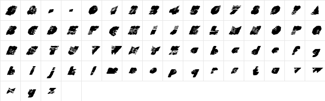 FZ WACKY 40 ITALIC Normal Character Map