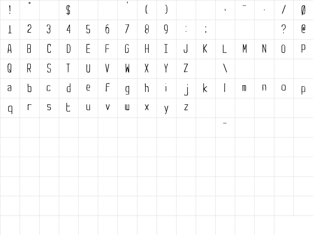 Yachting Type Regular Character Map