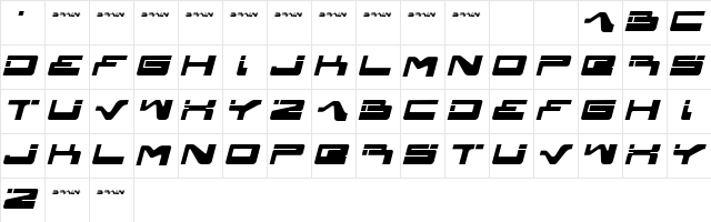 yagiza Regular Character Map
