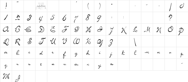 Yahoo 1 Regular Character Map
