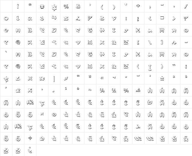Yama Moto 3D Regular Character Map