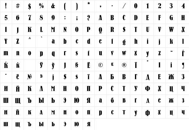 Bernhard Normal Character Map