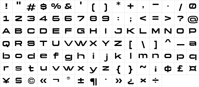 Yapari Bold Character Map Yapari Bold Character Map
