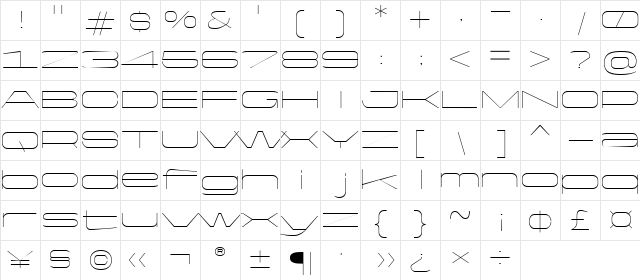 Yapari Thin Extd Regular Character Map Yapari Thin Extd Regular Character Map