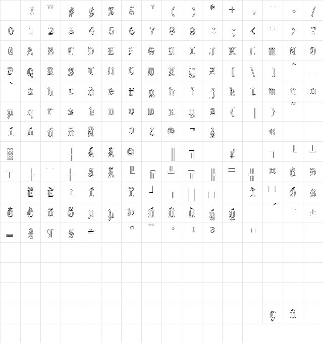 Ye Olde Font 1 Regular Character Map Ye Olde Font 1 Regular Character Map