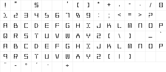 Year 2000 Regular Character Map Year 2000 Regular Character Map