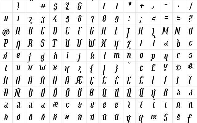 Year2000 Context Clipped Regular Character Map Year2000 Context Clipped Regular Character Map