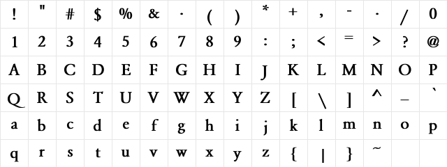 Yearlind Bold Character Map Yearlind Bold Character Map