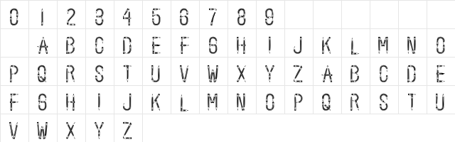 101! Yellow No.2 Regular Character Map