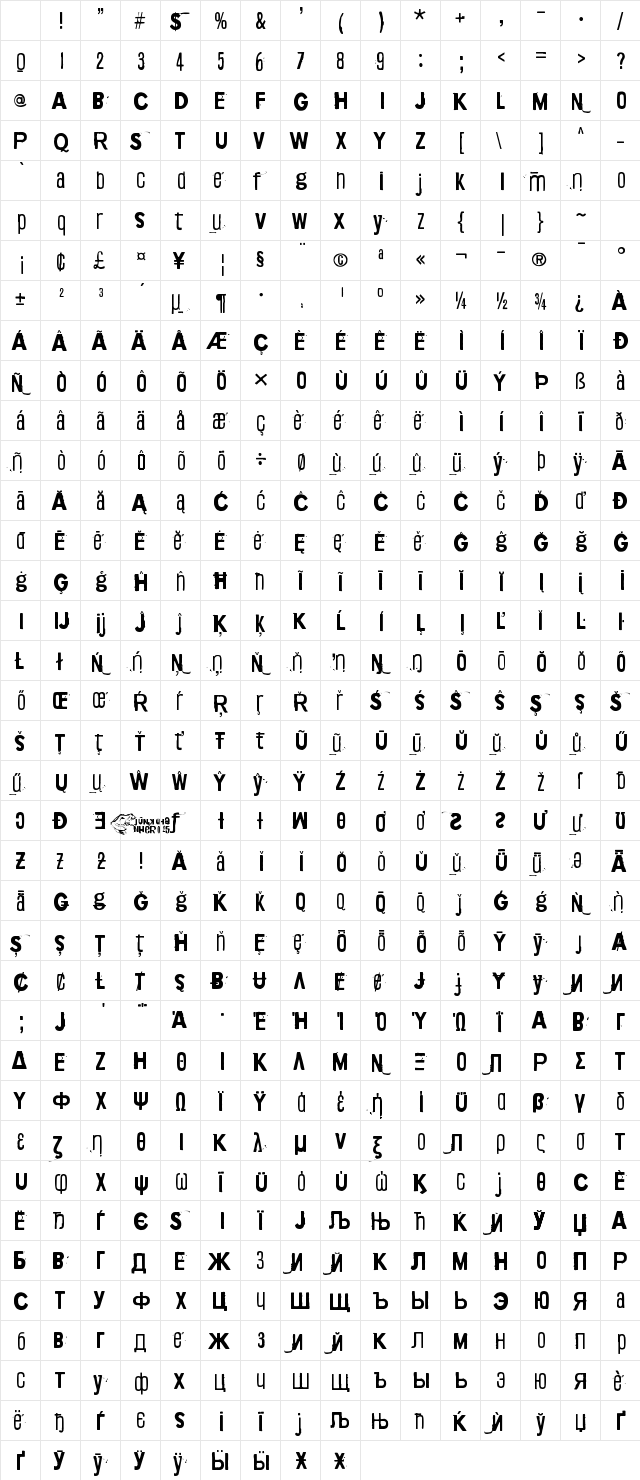 Yellow Ob La Queue Regular Character Map Yellow Ob La Queue Regular Character Map