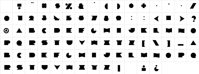 Yennotten Regular Character Map Yennotten Regular Character Map