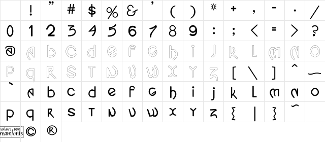 Yes:TimeWord Regular Character Map Yes:TimeWord Regular Character Map