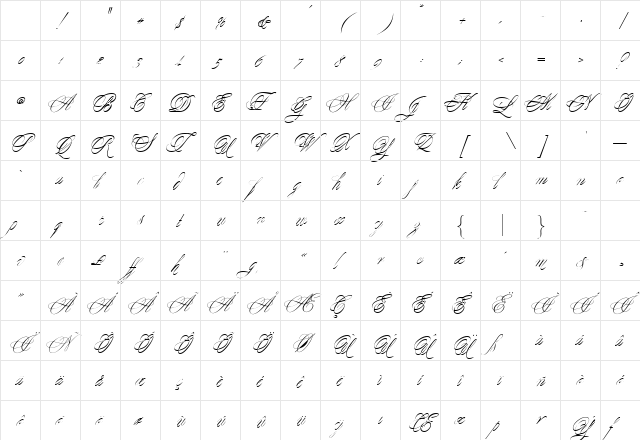 Yesterday DB Regular Character Map Yesterday DB Regular Character Map