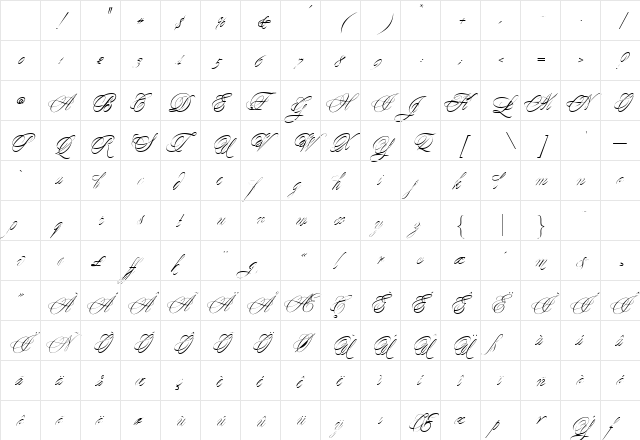 Yesterday Regular Character Map Yesterday Regular Character Map