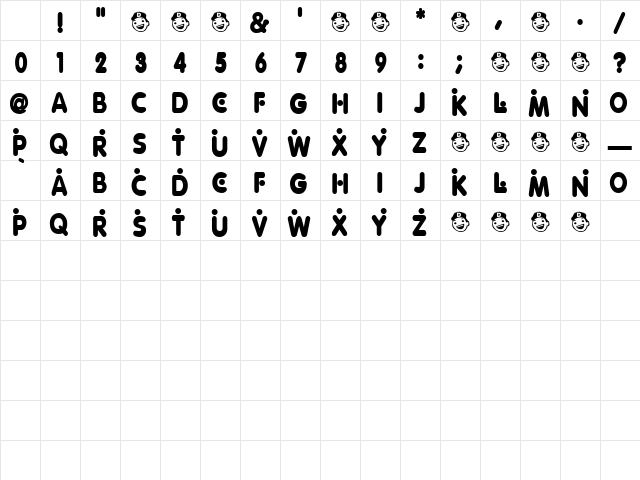 YesterMe Regular Character Map YesterMe Regular Character Map