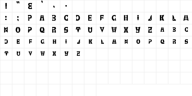 YoBabySCapsSSK Regular Character Map