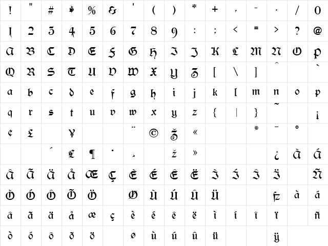 Yonkers Regular Character Map Yonkers Regular Character Map