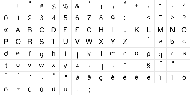 yorkville Regular Character Map yorkville Regular Character Map